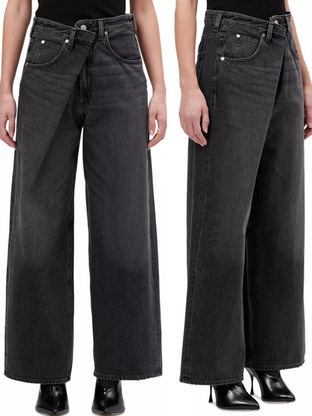NEW $288 AGOLDE VANA FOLD WIDE LEG DK BROWN CORDUROY PANTS SIZE 29 - Picture 4 of 14